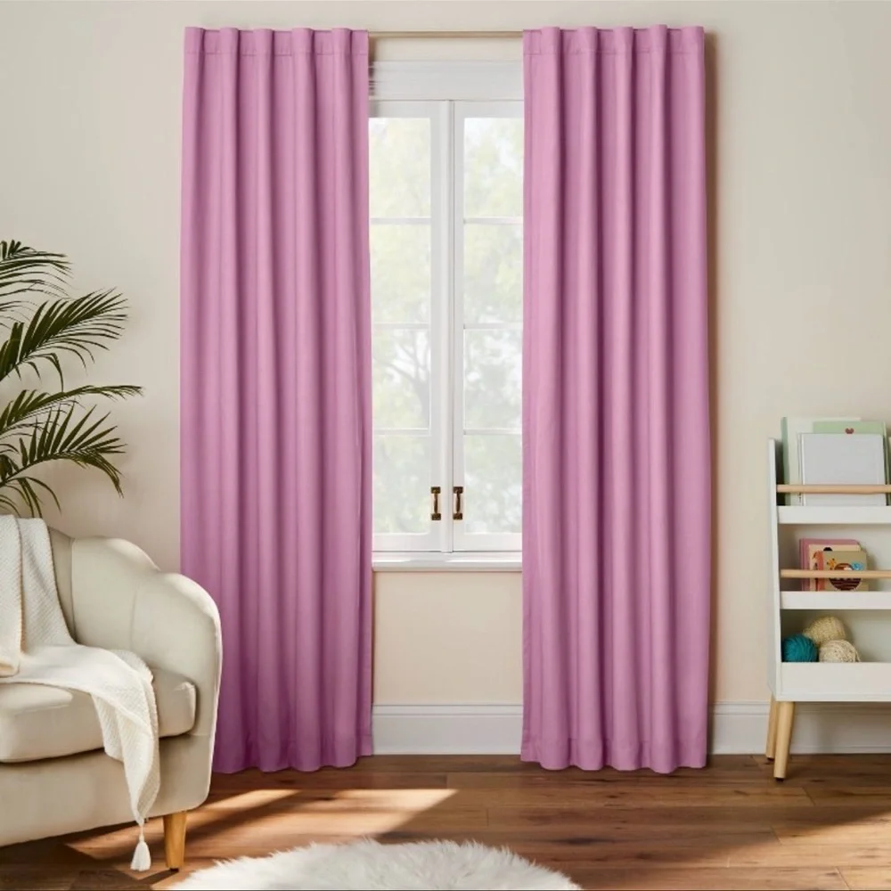 SINGLE Pillowfort 84” Blackout Twill Solid Curtain Panel Purple